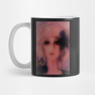 HAZY 70S GIRL IN TURBAN PINK LILAC AND MAUVE Mug